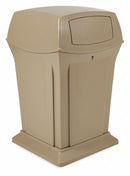 Rubbermaid 45 gal Square Trash Can, Plastic, Beige - FG917188BEIG