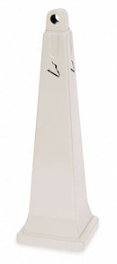 Rubbermaid 1 gal Cigarette Receptacle, 39 1/2 in Height, 12 1/4 in Base Dia., Plastic, Tan - FG257088BEIG