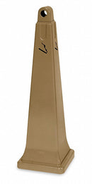 Rubbermaid 1 gal Cigarette Receptacle, 39 1/2 in Height, 12 1/4 in Base Dia., Plastic, Brown - FG257088BRN