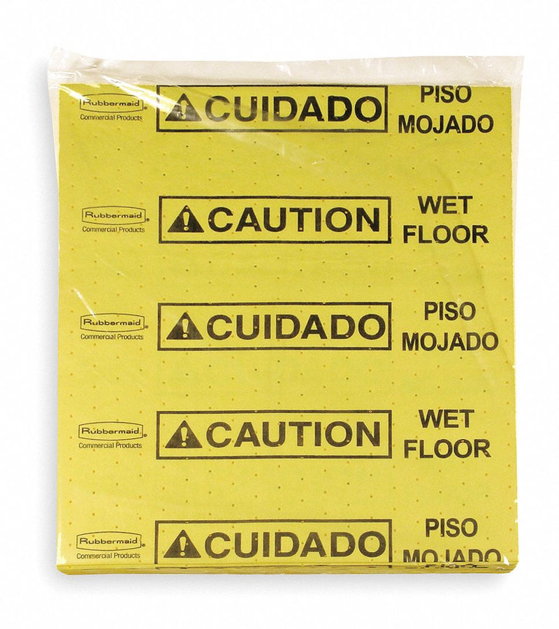 Rubbermaid Absorbent Pads, 16 x 18 in Size, Over The Spill, Abosorbs 16 oz of Liquid, Includes 22 Pads - FG425200YEL