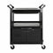 Rubbermaid Enclosed Service Cart, 200 lb. Load Capacity, HDPE, Black, Thermoplastic Rubber Caster Material - FG345700BLA