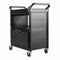 Rubbermaid Enclosed Service Cart, 200 lb. Load Capacity, HDPE, Black, Thermoplastic Rubber Caster Material - FG345700BLA
