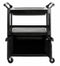 Rubbermaid Enclosed Service Cart, 200 lb. Load Capacity, HDPE, Black, Thermoplastic Rubber Caster Material - FG345700BLA