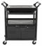 Rubbermaid Enclosed Service Cart, 200 lb. Load Capacity, HDPE, Black, Thermoplastic Rubber Caster Material - FG345700BLA