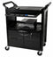 Rubbermaid Enclosed Service Cart, 200 lb. Load Capacity, HDPE, Black, Thermoplastic Rubber Caster Material - FG345700BLA