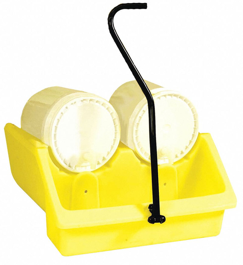 Enpac Mobile Pail Dispensing and Containment System, 8 gal Spill Capacity, 200 lb Load Capacity - 6011-YE-M