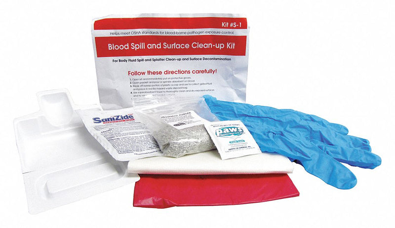 Hospeco Biohazard Spill Kit, 350 mL, 6-5/8 x 15-5/16 x 15-5/8 in, Box - FSSK12