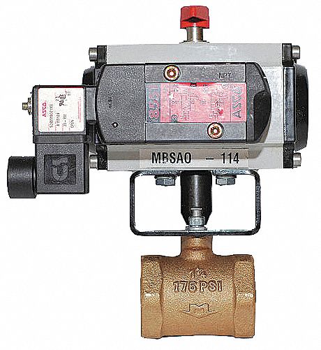 Milwaukee Valve 1 1/4 in Bronze Spring Return Pneumatically Actuated Butterfly Valve With Viton(R) Seat Material - MBSAO A 114
