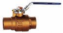 Milwaukee Valve Ball Valve, Brass, Inline, 2-Piece, Pipe Size 3 in, Connection Type Sweat x Sweat - 3" BA-485BLL