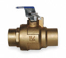 Milwaukee Valve Ball Valve, Brass, Inline, 2-Piece, Pipe Size 1 1/2 in, Connection Type Sweat x Sweat - 1-1/2" BA-485BMS