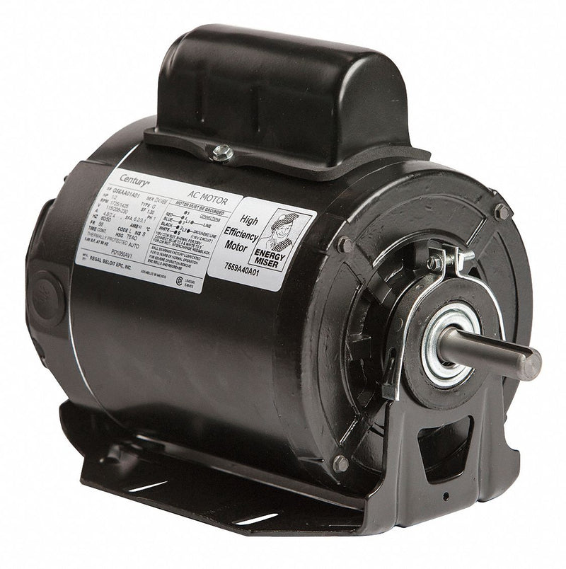 Century 1/2 HP Agricultural Fan Motor,Split-Phase,1725/1425 Nameplate RPM,115/208-230 Voltage,Frame 56 - PD1050AV1