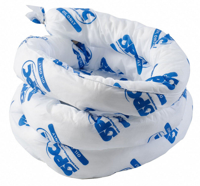 Brady Absorbent Sock, Oil-Based Liquids, 12 gal, 12 ft - OIL124