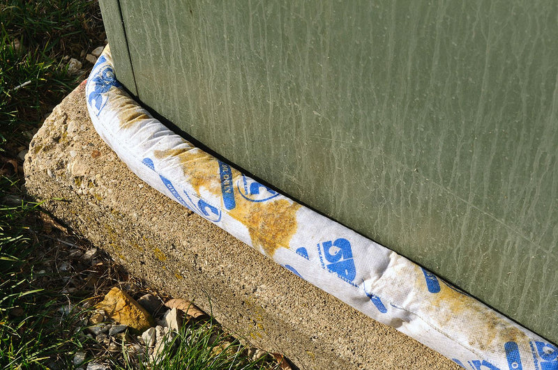 Brady Absorbent Sock, Oil-Based Liquids, 12 gal, 12 ft - OIL124