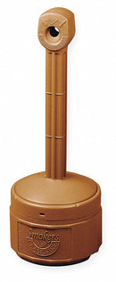 Justrite 1 gal Cigarette Receptacle, 30 in Height, 11 in Base Dia., Plastic, Terra Cotta - 26806T