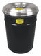Justrite 4 1/2 gal Cigarette Receptacle Drum, 14 1/4 in Height, 12 1/4 in Base Dia., Metal, Black - 26624K