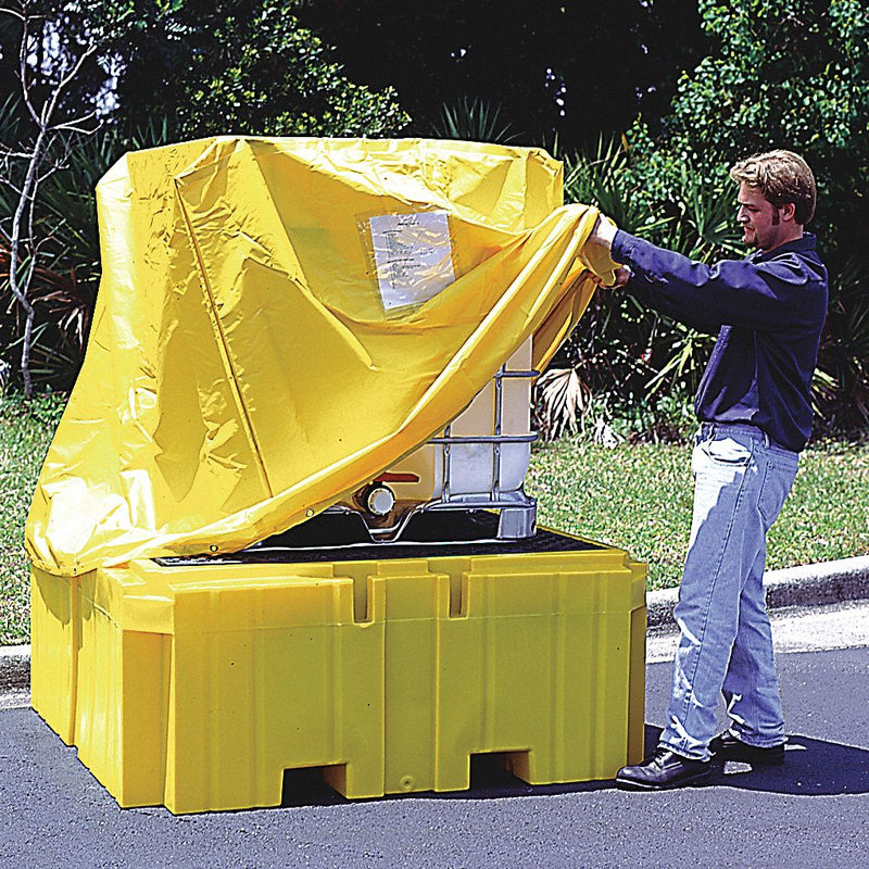Ultratech Tarp, Vinyl, For Use With IBC Spill Pallet, 63 1/2 in Length, 63 1/2 in Width, 52 in Height - 1159