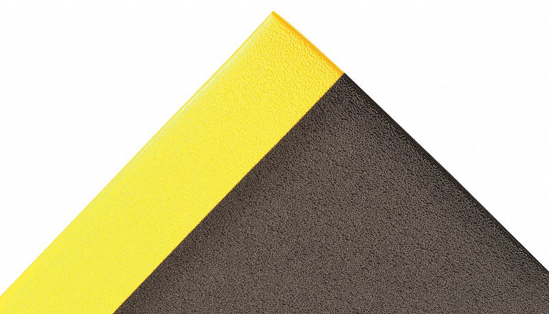 Notrax Static Dissipative Mat, 60 ft L, 4 ft W, 3/8 in Thick, Black with Yellow Border - 825R0048BY