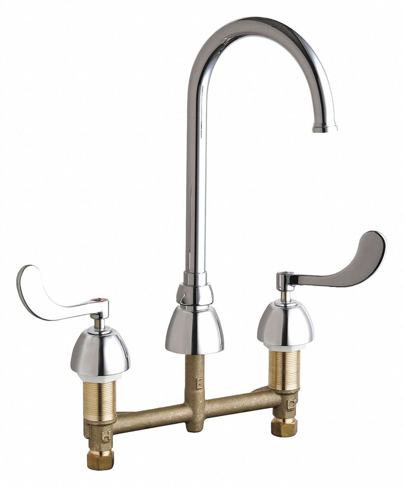Chicago Faucets Chrome, Gooseneck, Kitchen Sink Faucet, Bathroom Sink Faucet, Manual Faucet Activation, 1.50 gpm - 786-GN2FCABCP