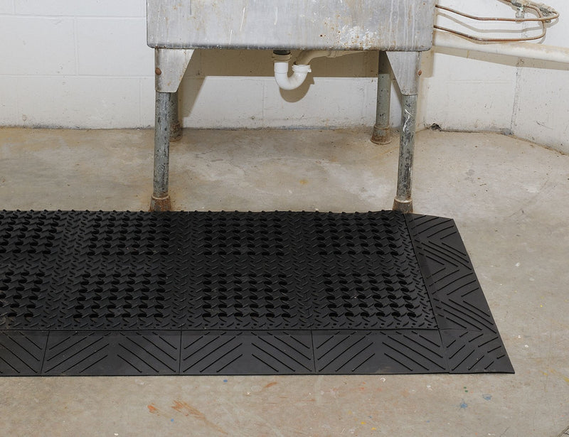 Notrax Drainage Mat, 8 ft L, 3 ft W, 1 in Thick, Rectangle, Black - 620S3696BL