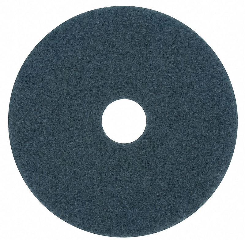 3M 20 in Non-Woven Nylon/Polyester Fiber Round Scrubbing Pad, 175 to 600 rpm, Blue, 5 PK - 5300