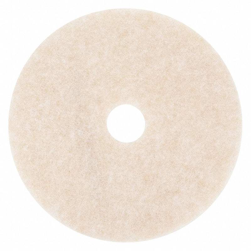 3M 17 in Non-Woven Polyester Fiber Round Burnishing Pad, 1500 to 3000 rpm, Peach, 5 PK - 3200