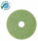 3M 19 in Non-Woven Polyester Fiber Round Preburnishing Pad, 175 to 600 rpm, Green/Amber, 5 PK - 5000