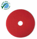 3M 15 in Non-Woven Polyester Fiber Round Buffing and Cleaning Pad, 175 to 600 rpm, Red, 5 PK - 5100