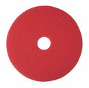 3M 13 in Non-Woven Polyester Fiber Round Buffing and Cleaning Pad, 175 to 600 rpm, Red, 5 PK - 5100
