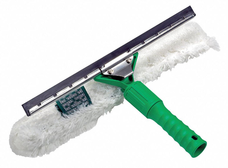 Unger 14 inW Straight Rubber Window Squeegee and Washer Without Handle, Black/Green/White - VP350
