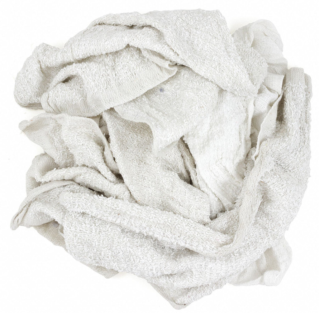 Top Brand Cloth Rag, Terry Cloth, White, Varies, 25 lb - 537-25N ...