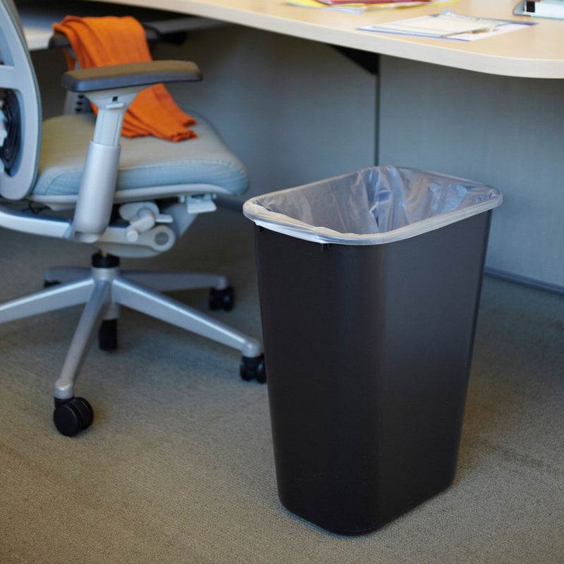 Rubbermaid 10 gal Rectangular Wastebasket, Plastic, Black - FG295700BLA