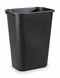 Rubbermaid 10 gal Rectangular Wastebasket, Plastic, Black - FG295700BLA