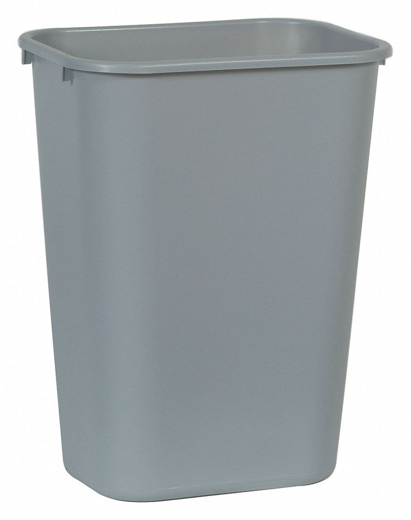 Rubbermaid 10 gal Rectangular Wastebasket, Plastic, Gray - FG295700GRAY