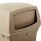 Rubbermaid 35 gal Square Trash Can, Plastic, Beige - FG843088BEIG