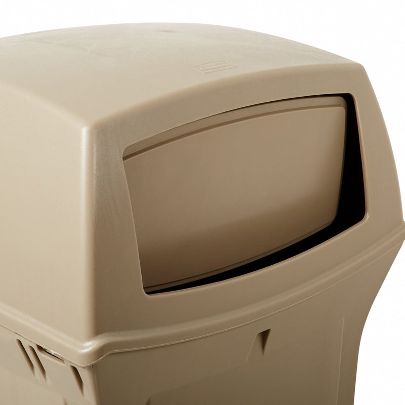 Rubbermaid 35 gal Square Trash Can, Plastic, Beige - FG843088BEIG