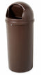 Rubbermaid 15 gal Round Trash Can, Plastic, Brown - FG816088BRN