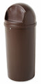 Rubbermaid 15 gal Round Trash Can, Plastic, Brown - FG816088BRN