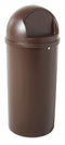 Rubbermaid 15 gal Round Trash Can, Plastic, Brown - FG816088BRN