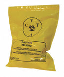 Top Brand Chemo Waste Bags, 1/2 gal., Polyethylene, Yellow, Caution, PK 100 - 3UAD5