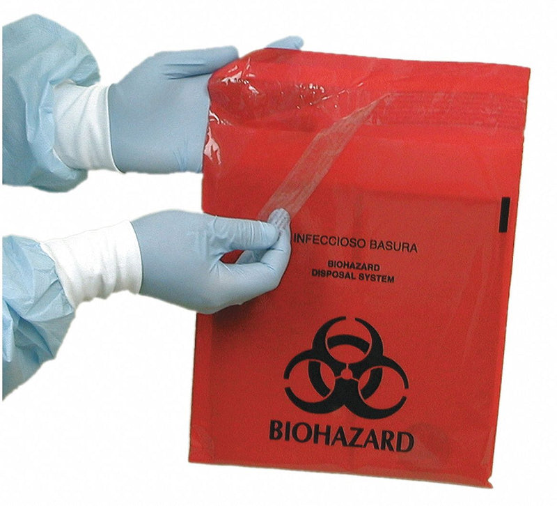 Top Brand Biohazard Bags, 1 gal, Polyethylene, Red, Biohazard, PK 100 - MRWB142324