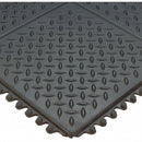 Wearwell Interlocking Antifatigue Mat, Natural Rubber, Black, 1 EA - 470