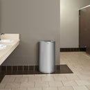 Rubbermaid 12 gal Half-Round Fire-Resistant Trash Can, Metal, Silver - FGSO12SSSPL