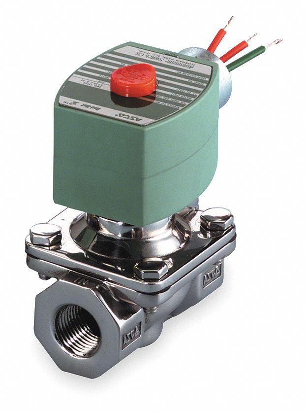 Redhat 120V AC Stainless Steel Solenoid Valve, Normally Closed, 1/2" Pipe Size - 8210G087