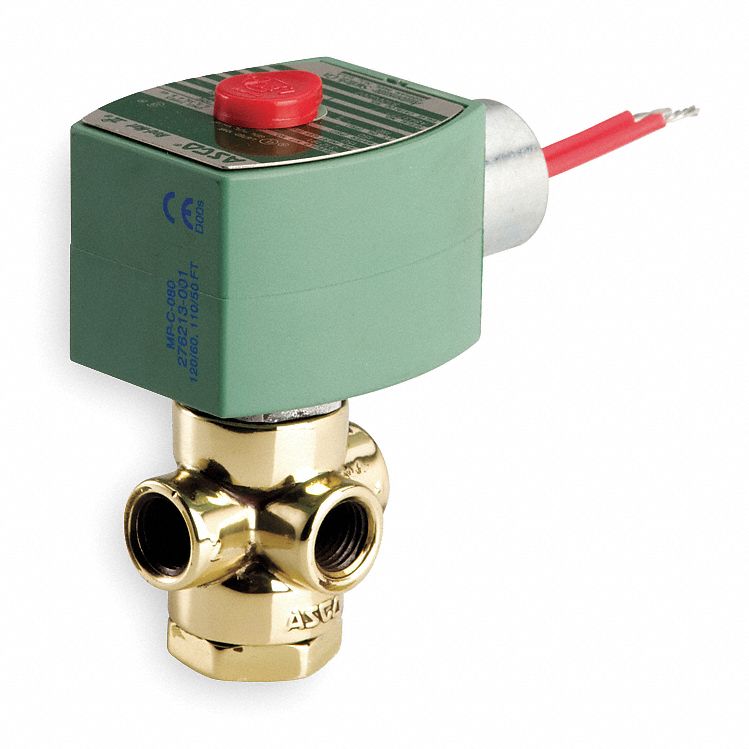Redhat 120V AC Brass Quick Exhaust Solenoid Valve, Normally Closed, 1/8