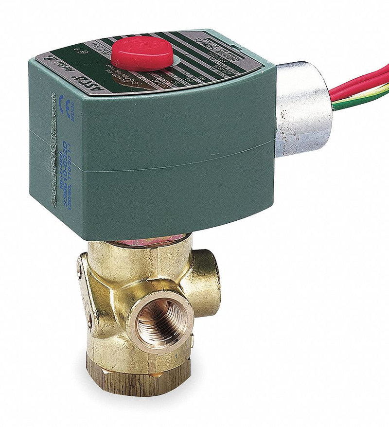 Redhat 120V AC Brass Quick Exhaust Solenoid Valve, Normally Closed, 1/4