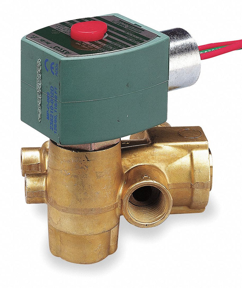 Redhat 120V AC Brass Quick Exhaust Solenoid Valve, Normally Closed, 3/8