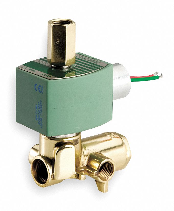 Redhat 120V AC Brass Solenoid Valve with Manual Operator, 1/4