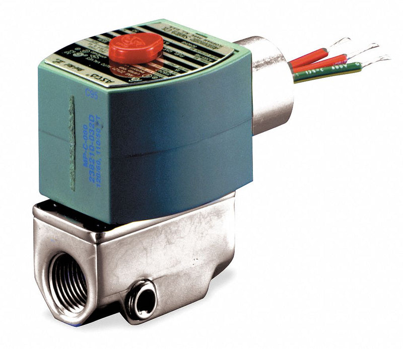 Redhat 3/8" Aluminum Fuel Gas Solenoid Valve with Test Port, Normally Closed - 8040H008