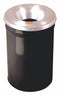 Justrite 6 gal Round Fire-Resistant Wastebasket, Metal, Black - 26606K