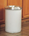 Justrite 6 gal Round Fire-Resistant Wastebasket, Metal, White - 26606W
